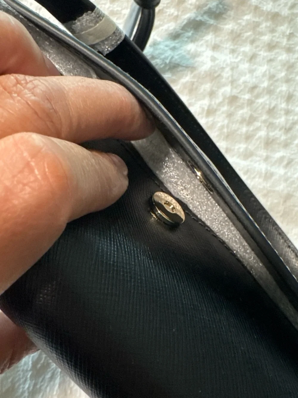 Kate Spade Black and Silver Leather Shoulder/ Crossbody Bag